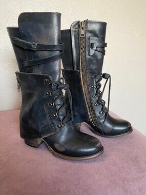 Freebird Caboose Distressed Black Boot - Size 7